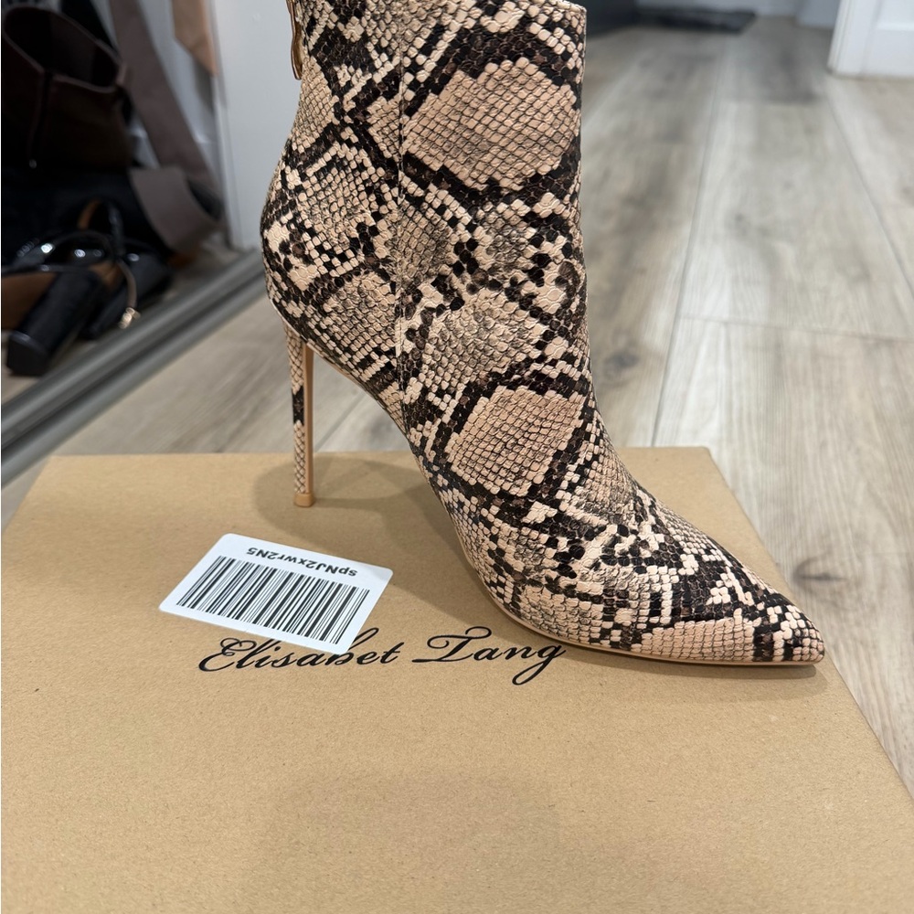 Snakeskin Stiletto Ankle Boots